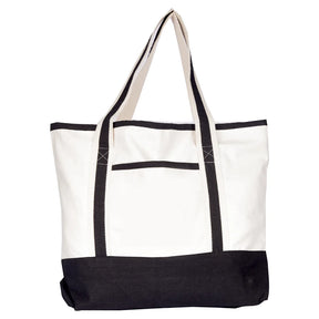 BYFT013959 BYFT Natural Canvas Bag With Black Tape Plain