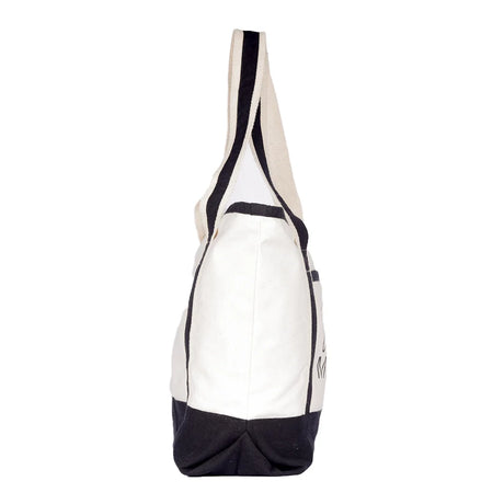 BYFT013961 BYFT White Canvas Bag with Black Tape Beach Vibes Design B.webp