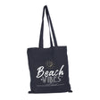 BYFT013989 BYFT Black Cotton Flat Tote Bag Beach Vibes Design.webp