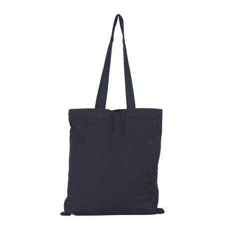 BYFT013990 BYFT Black Cotton Flat Tote Bag Vacay Mode Design A.webp