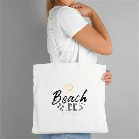 BYFT013993 BYFT White Canvas Flat Tote Bag Beach Vibes Design C.webp