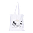 BYFT013993 BYFT White Canvas Flat Tote Bag Beach Vibes Design.webp
