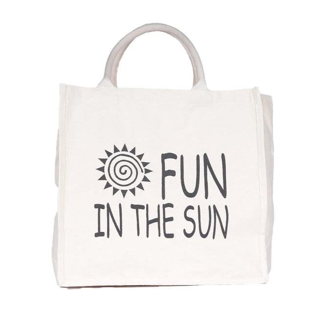 BYFT013997 BYFT Laminated Natural Canvas Bag Fun in the sun Design.webp