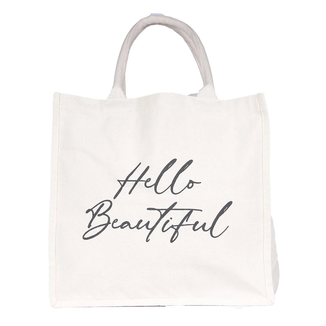 BYFT013998 BYFT Laminated Natural Canvas Bag Hello Beautiful Design.webp