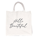 BYFT013998 BYFT Laminated Natural Canvas Bag Hello Beautiful Design.webp