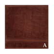 BYFT Daffodil Brown Monogrammed Face Towel - Letter A