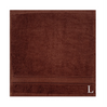 BYFT Daffodil Monogrammed Face Towel Brown 30 x 30 Cm
