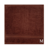 BYFT Daffodil Monogrammed Face Towel Brown 30 x 30 Cm