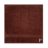 BYFT Daffodil Monogrammed Face Towel Brown 30 x 30 Cm
