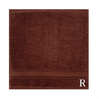 BYFT Daffodil Monogrammed Face Towel Brown 30 x 30 Cm