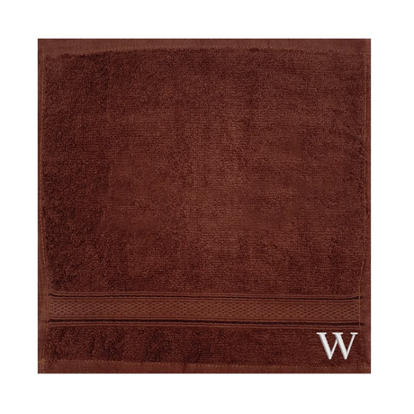 BYFT Daffodil Monogrammed Face Towel Brown 30 x 30 Cm