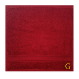BYFT Daffodil Monogrammed Face Towel Burgundy 30 x 30 Cm