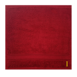 BYFT Daffodil Monogrammed Face Towel Burgundy 30 x 30 Cm