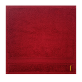 BYFT Daffodil Monogrammed Face Towel Burgundy 30 x 30 Cm
