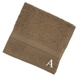 BYFT Daffodil Monogrammed Face Towel Dark Beige 30 x 30 Cm