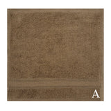 BYFT Daffodil Monogrammed Face Towel Dark Beige 30 x 30 Cm
