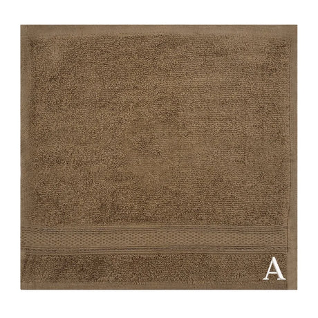 BYFT Daffodil Monogrammed Face Towel Dark Beige 30 x 30 Cm