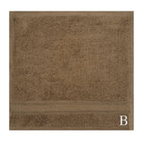 BYFT Daffodil Monogrammed Face Towel Dark Beige 30 x 30 Cm