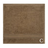 BYFT Daffodil Monogrammed Face Towel Dark Beige 30 x 30 Cm