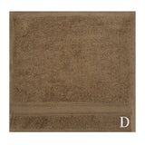 BYFT Daffodil Monogrammed Face Towel Dark Beige 30 x 30 Cm