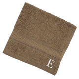 BYFT Daffodil Monogrammed Face Towel Dark Beige 30 x 30 Cm