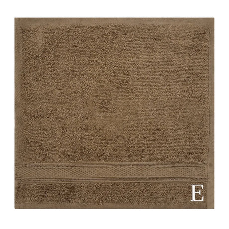 BYFT Daffodil Monogrammed Face Towel Dark Beige 30 x 30 Cm