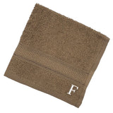 BYFT Daffodil Monogrammed Face Towel Dark Beige 30 x 30 Cm