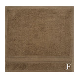 BYFT Daffodil Monogrammed Face Towel Dark Beige 30 x 30 Cm