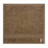 BYFT Daffodil Monogrammed Face Towel Dark Beige 30 x 30 Cm