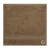BYFT Daffodil Monogrammed Face Towel Dark Beige 30 x 30 Cm