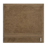 BYFT Daffodil Monogrammed Face Towel Dark Beige 30 x 30 Cm