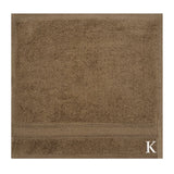 BYFT Daffodil Monogrammed Face Towel Dark Beige 30 x 30 Cm