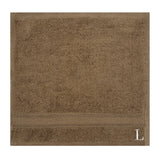 BYFT Daffodil Monogrammed Face Towel Dark Beige 30 x 30 Cm