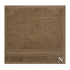 BYFT Daffodil Monogrammed Face Towel Dark Beige 30 x 30 Cm