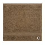 BYFT Daffodil Monogrammed Face Towel Dark Beige 30 x 30 Cm
