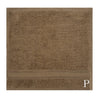 BYFT Daffodil Monogrammed Face Towel Dark Beige 30 x 30 Cm