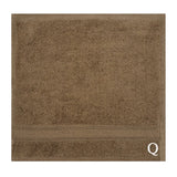 BYFT Daffodil Monogrammed Face Towel Dark Beige 30 x 30 Cm