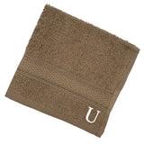 BYFT Daffodil Monogrammed Face Towel Dark Beige 30 x 30 Cm
