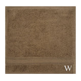 BYFT Daffodil Monogrammed Face Towel Dark Beige 30 x 30 Cm