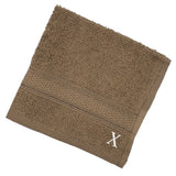 BYFT Daffodil Monogrammed Face Towel Dark Beige 30 x 30 Cm