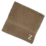 BYFT Daffodil Monogrammed Face Towel Dark Beige 30 x 30 Cm