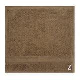 BYFT Daffodil Monogrammed Face Towel Dark Beige 30 x 30 Cm