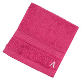 BYFT Daffodil Monogrammed Face Towel Fuchsia Pink 30 x 30 Cm