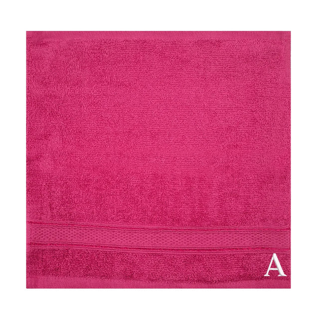 BYFT Daffodil Monogrammed Face Towel Fuchsia Pink 30 x 30 Cm