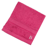 BYFT Daffodil Monogrammed Face Towel Fuchsia Pink 30 x 30 Cm
