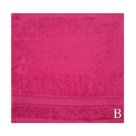 BYFT Daffodil Monogrammed Face Towel Fuchsia Pink 30 x 30 Cm