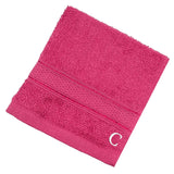 BYFT Daffodil Monogrammed Face Towel Fuchsia Pink 30 x 30 Cm