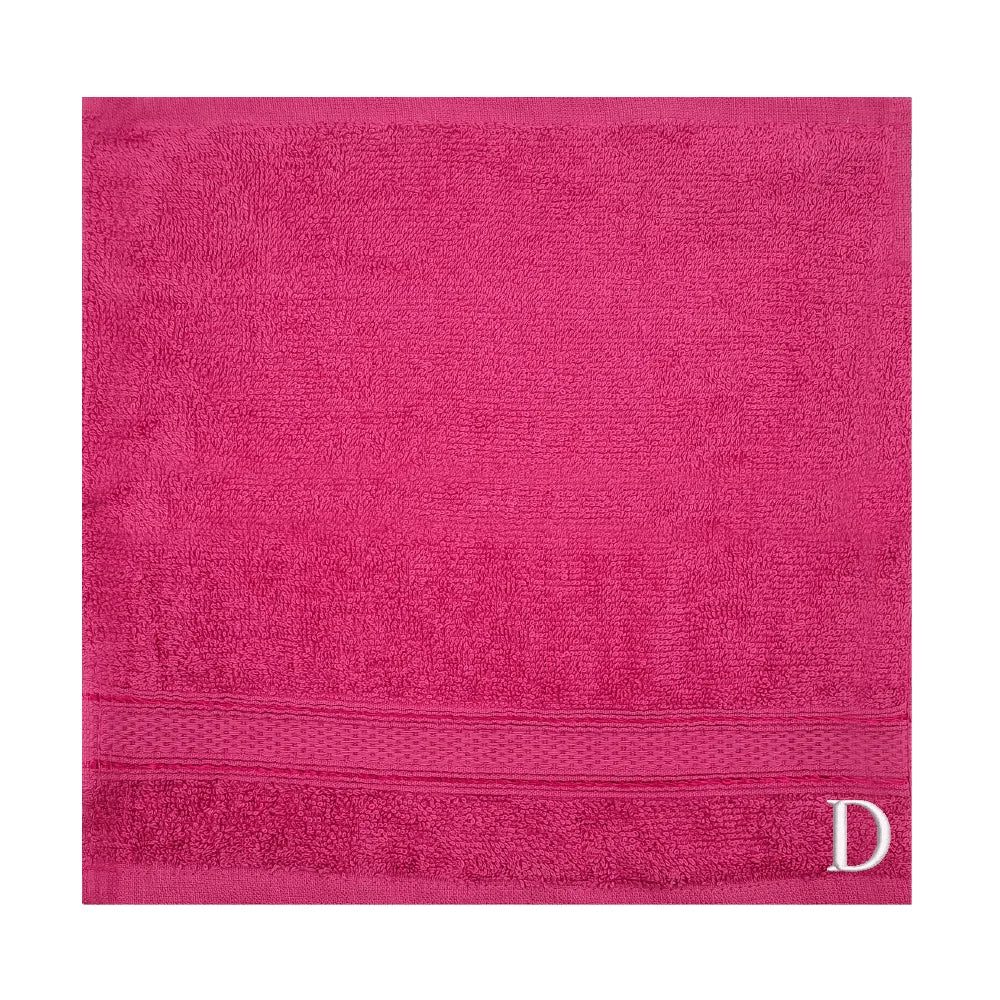 BYFT Daffodil Monogrammed Face Towel Fuchsia Pink 30 x 30 Cm