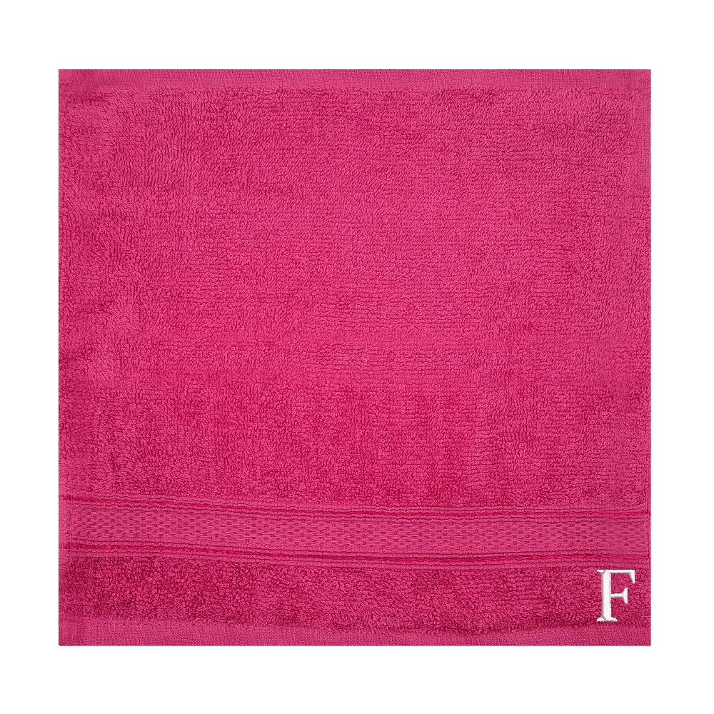BYFT Daffodil Monogrammed Face Towel Fuchsia Pink 30 x 30 Cm