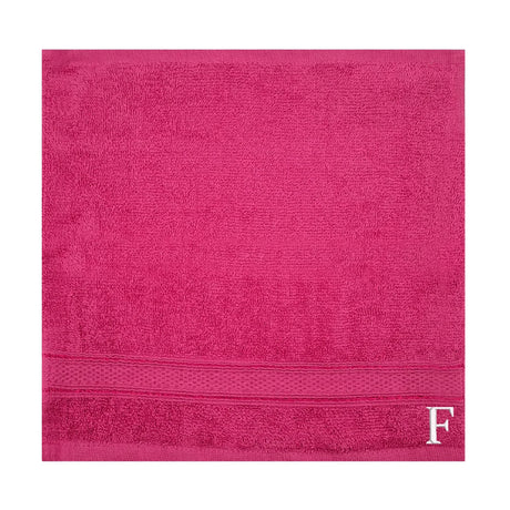 BYFT Daffodil Monogrammed Face Towel Fuchsia Pink 30 x 30 Cm